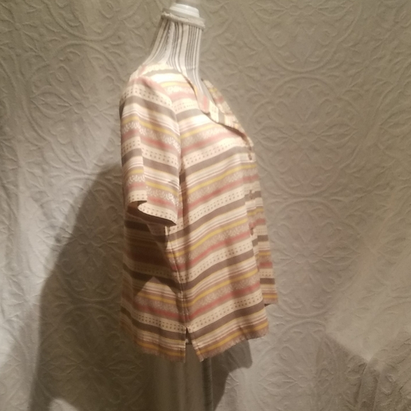 Alfred Dunner Button Down Short Sleeve Blouse 14P - Picture 2 of 5